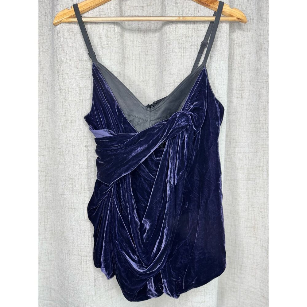 ROBERT RODRIGUEZ RUNWAY Leather Velvet Bustier Corset Top US 2 Small 2000’s‎ y2k